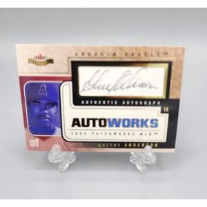 Garrett Anderson, Anaheim Angels, Autoworks Patchworks MLB 2004 Autographed Card